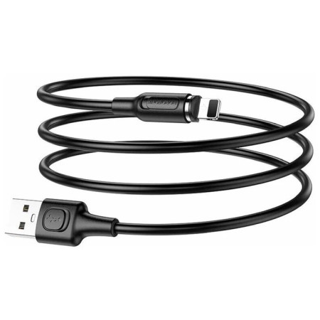 Cable Borofone BX41, Lightning - USB, Magnetic, 2.4 A, 1 m, PVC braid, black-3