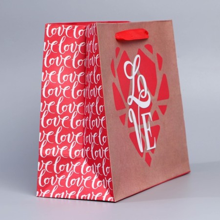 Package Gift Craft horizontal, packaging, "Heart", Ml 23 x 27 x 11.5 cm-1