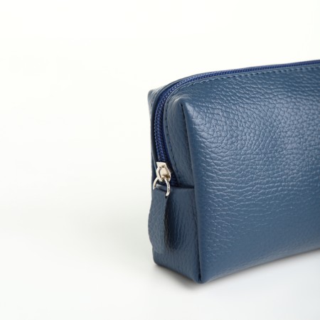 Cosmetic bag with lightning, textura, blue color-4