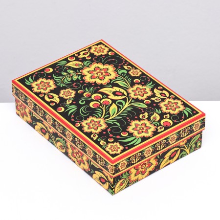 Cardboard box without a window "Khokhloma", 21 x 15 x 7 cm-1