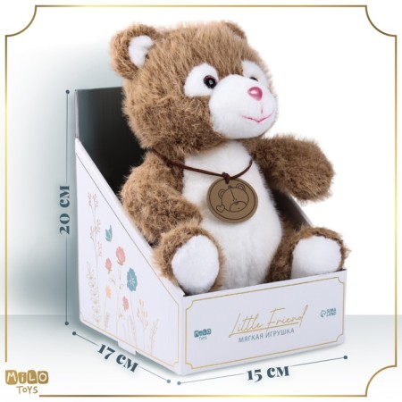 Soft toy "Little Friend", bear, brown color-1