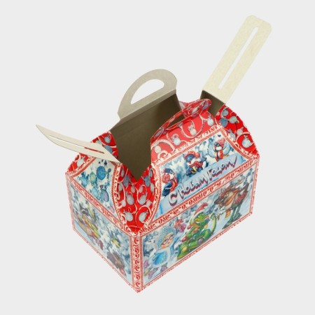New Year. The gift box "New Year" casket is small 18.5 x 12.5 x 19cm.-3