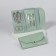 Manicure set "Lucy", 10 objects, leatherette-cherol, menthol color