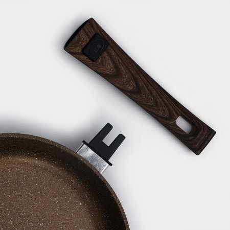 Sleeping pan “Brownie”, D = 24 cm, removable handle, glass cover, anti -stick coating, induction-4