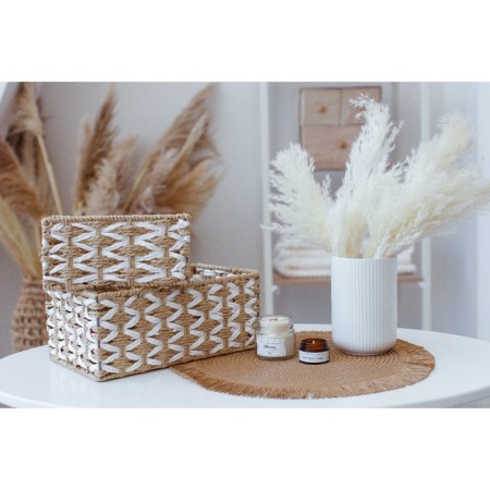 Basket for storage of handmade wicker work “Aika”, 19 × 11 × 10 cm, beige-white color-9