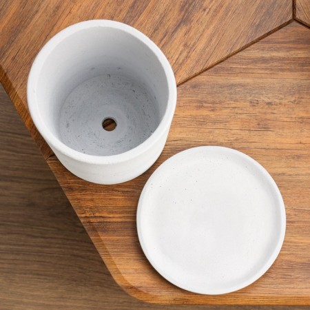 Flower pot "Roll" concrete, white, 4 l-3