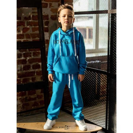 Set for the boy "Pete": Hudy, Pants, Height 116 cm, color of sky blue-2