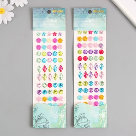 Sticker of rhinestones plastic "Crystals" MIX 26x7 cm-1