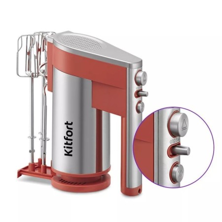 Mixer KitFort KT-3426, manual, 300 watts, 5 speeds, orange-1