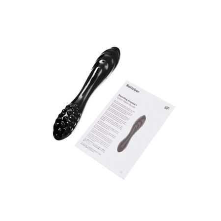Bilateral phallimitator Satiffyer Dazzling Crystal 1, 18.5 cm, glass, black color-11
