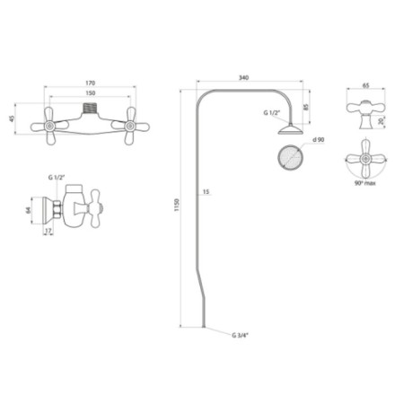 The shower system "Glory" is the foreman about SL-DV-O42, tropical shower, mixer, brass, chromium-3