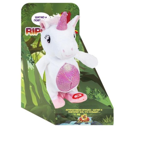 Interactive soft toy "Unicorn" Ripetix, in gift packaging, white-1