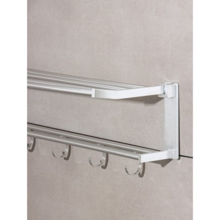 Foal shelf with a holder of towels, 5 moving hooks, 59.5 × 20.5 × 15 cm, aluminum-5