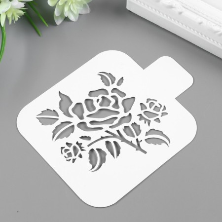 Plastic stencil "Rose" 9x9 cm-1