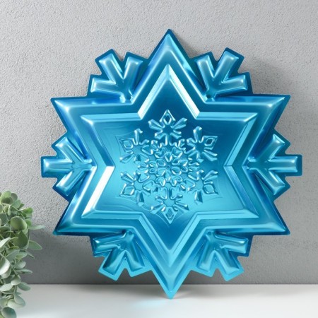 Figure "Snowflake" Small blue metallic, half, 38x36 cm-1