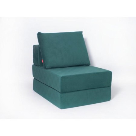 Armchair-bed "Octa", size 75x100 cm, emerald color, velor