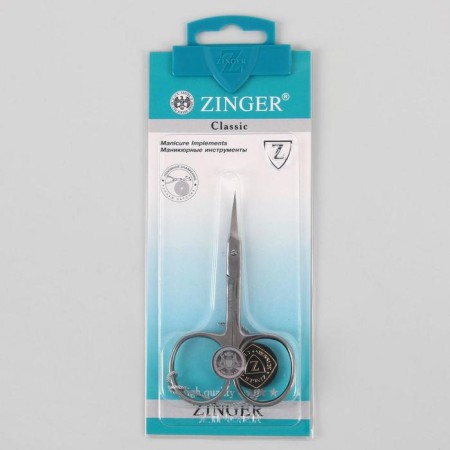 Scissors manicure, bent, 9.5 cm, in blist, silver color, b-555-s-sh-3