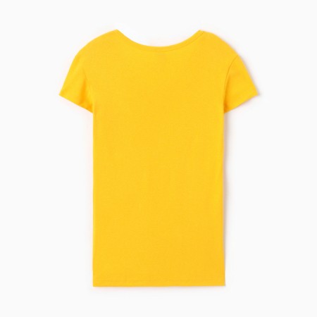 T-shirt female V-shaped neckline, yellow color, size 46-3