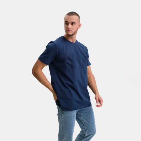 T-shirt male, dark blue color, mixing print, size S-1