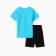 A set for a boy (T -shirt/shorts), turquoise/black color, height 110 cm