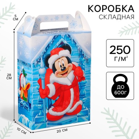 Folding box, New Year's "Happy New Year", 20 x 33 x 10 cm, Mickey Mouse and his friends