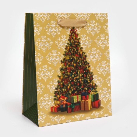 Gift, laminated, "Christmas tree with gifts", 18 x 23 x 10 cm