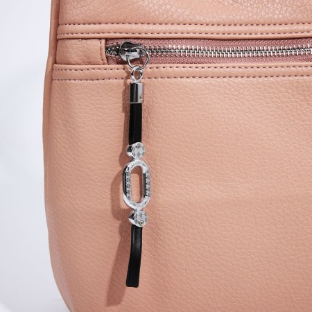 Luggage bag on lightning, 2 external pockets, pink color-3