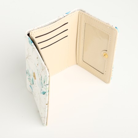 Women's wallet on the button, white color-3