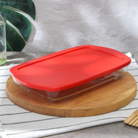 Borcam, 1.95 l heat -resistant baking and baking forms and baking, with a lid