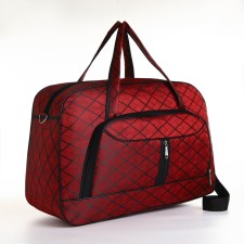 Road bag with lightning, external pocket, long belt, burgundy color