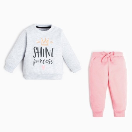 Set: jumper and pants crumb I "Princess", height 86-92 cm, gray/pink color