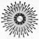 Watch walls, series: openwork, "black rays", smooth move, D-69 cm, dial 22 cm