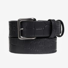 Pantsuid belt with lining. TISSITION INMICATION OF THE CAYMAN skin, Black color, 4 cm, 120 cm