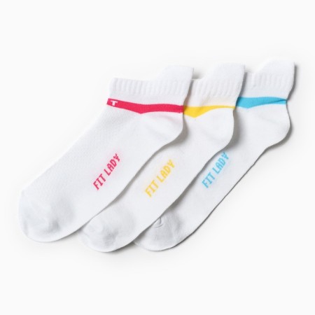 Set of female socks (3 pairs), white color, size 23-25-1