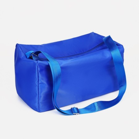 Sports bag on lightning, adjustable belt, blue color-2