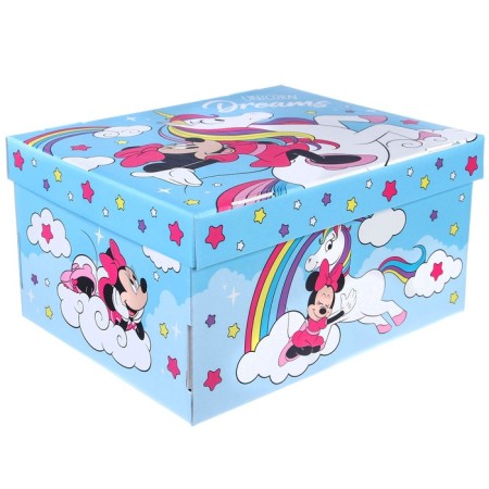 Gift box with a lid, folding, 31x25.5x16 cm, Minnie Mouse and unicorn-2