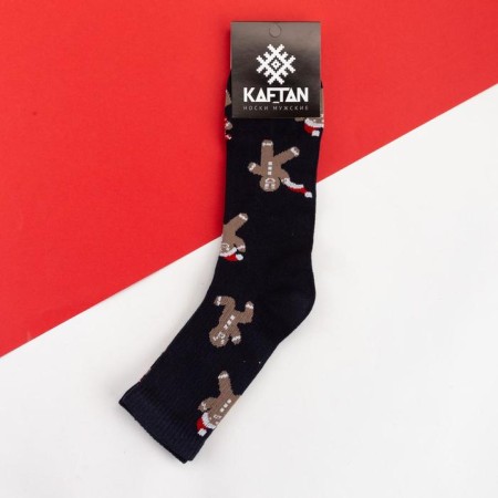 New Year's socks KAFTAN "cookie" Size 41-44 (27-29 cm), blue color-2
