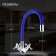 Kitchen mixer Zein Z2105, two -wound, silicone spout, blue/chrome