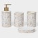 A set of accessories for the bathroom "Loft", 4 items (dispenser 250 ml, soap dish, 2 glasses), white color