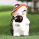 Garden figure "Hedgehog with an apple" 10x11x18cm ////