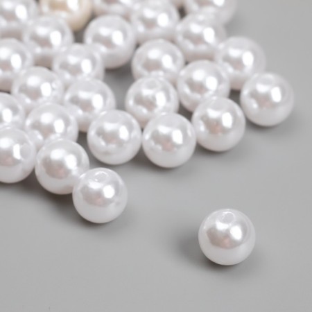 Beads for creativity plastic "Pearls White" d = 1 cm set 500 grams