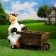 Garden figure "Cow with a cart" 34cm