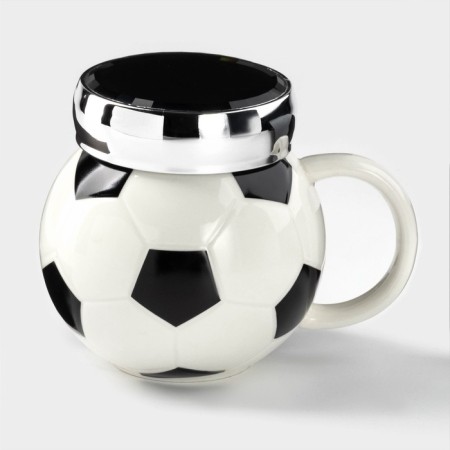 Ceramic mug with a foot ball cover, 380 ml