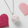 Children's pendant "chosen" bunny, white color in silver