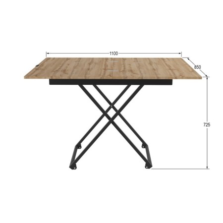 Transformable table "Andre Loft", 850 (1100) × 550 (850) × 400 (725) mm, chipboard, oak van-4