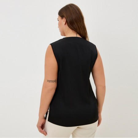Топ шелковый MIST plus-size, р. 54, черный-2