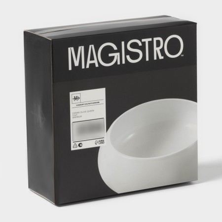 Набор салатников Magistro OliveQueen, 3 шт: 1500/800/450 мл, фарфор, белый-9