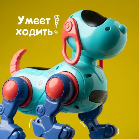 IQ DOG robot pillbox, sings, works, works from batteries, blue color-4