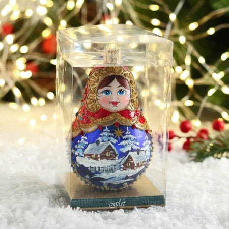 Christmas decoration "Matryoshka" h- 12 cm, mix-3
