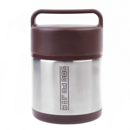 Thermos for food "Practitioner", 1.5 l, 2 plates, spoon, retains heat 12 hours, 21 x 13 cm,